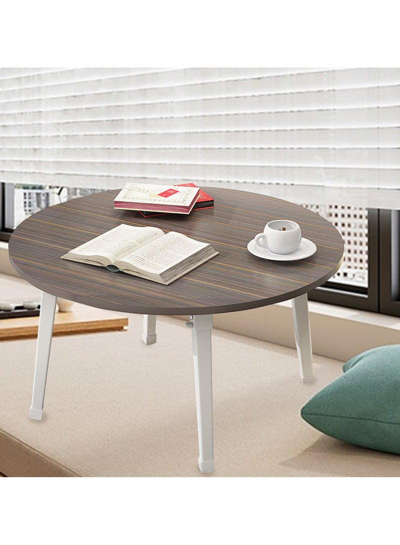 AUTOYSUR طاولة صغيرة قابلة للطي وطاولة قهوة قابلة للطي بجانب السرير ومكتب كمبيوتر لا يتطلب تجميعًا مناسب لنافذة الخليج وحصير التاتامي وغرفة الشاي والشرفة وغرفة المعيشة في الهواء الطلق 60*60*36 سم - Image 5