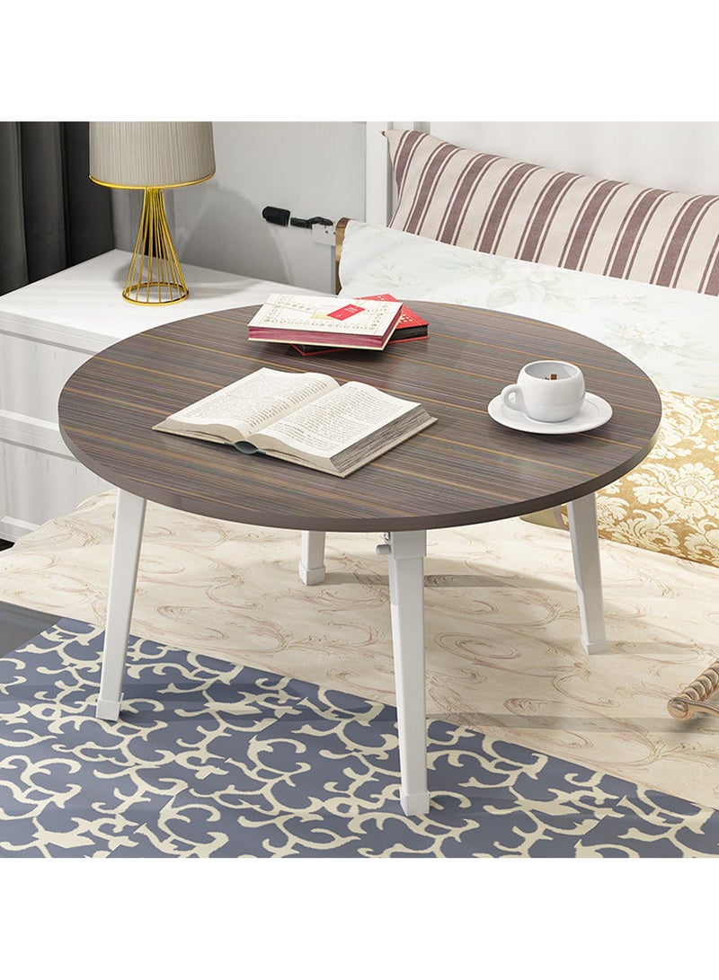 AUTOYSUR طاولة صغيرة قابلة للطي وطاولة قهوة قابلة للطي بجانب السرير ومكتب كمبيوتر لا يتطلب تجميعًا مناسب لنافذة الخليج وحصير التاتامي وغرفة الشاي والشرفة وغرفة المعيشة في الهواء الطلق 60*60*36 سم - Image 1