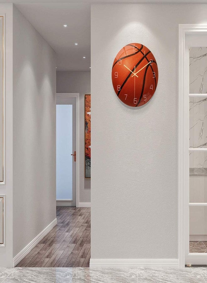 Valentoria Back To School Supplies Basketball Football Soccer Golf Baseball Tennis Wall Clock Bedroom Livingroom Birthday Chritmas Gifts Present for Kids Son Boys Baby Child NBA Basketball MLB Fans (Basketball) - Image 3