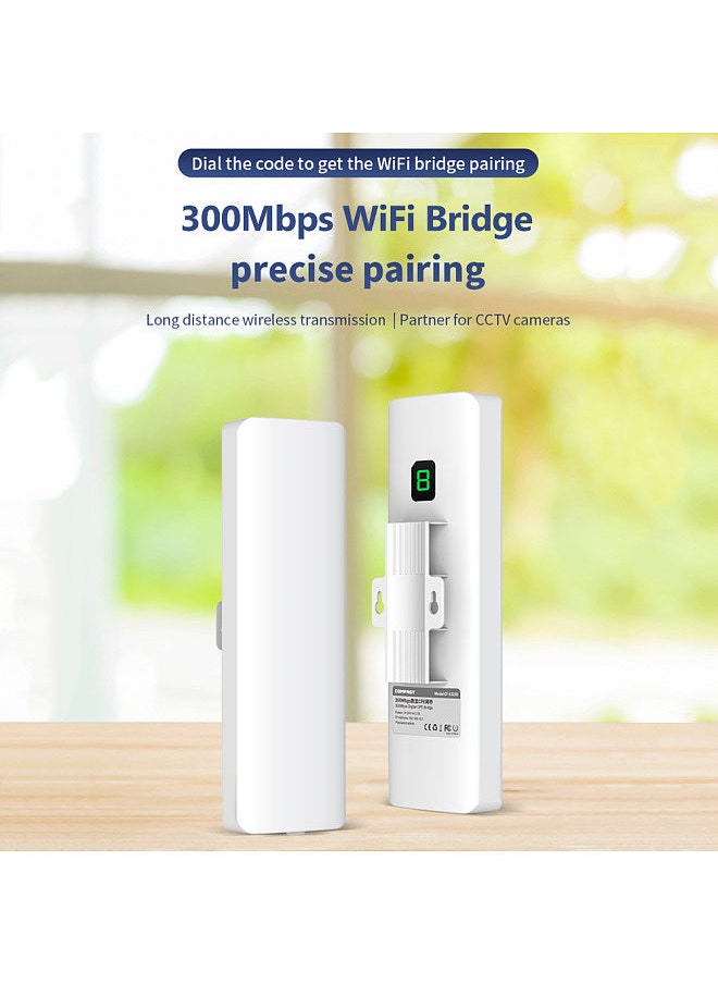 comfast - CF-E315D 300M WiFi Bridge CPE WiFi Bridge Long Distance Wireless Transmission Built-in High-gain Antenna UK Plug - Image 1