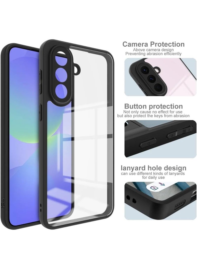 Transparent case for Galaxy A57 phone, shock-resistant made of thermoplastic polyurethane with black edges, 360-degree shock protection for camera protection, non-yellowing, designed for Samsung Galaxy A57 phone, transparent - Image 3