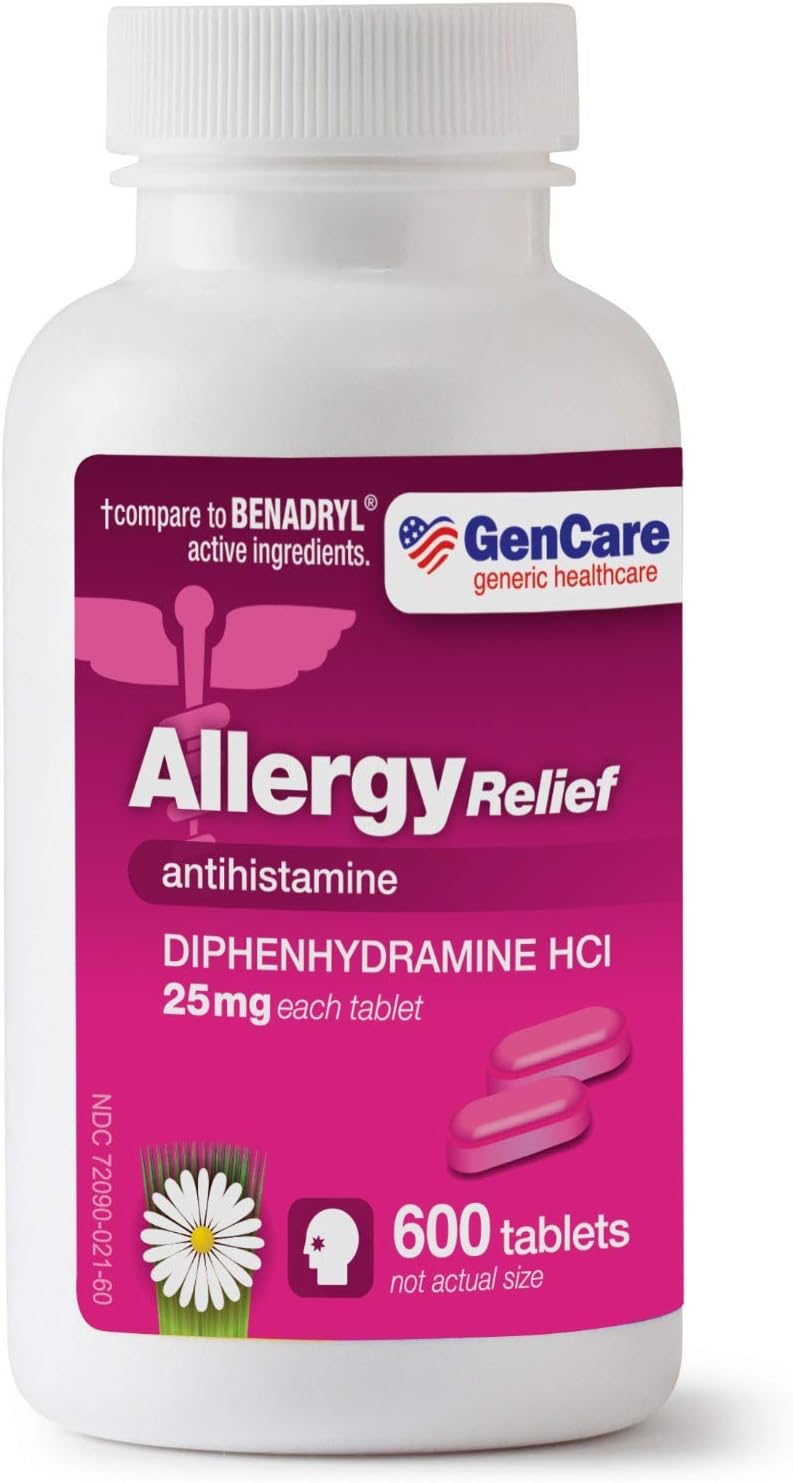 GenCare Allergy Relief Bundle Cetirizine HCL 10mg 200 Count  Diphenhydramine 25mg 600 Tablets  Comprehensive Allergy Solution - Image 5
