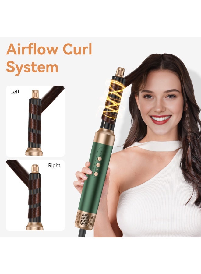 مجفف شعر 7 في 1، فرشاة سيراميك، مجفف شعر أيوني، مجفف شعر احترافي للصالونات، محرك تيار متردد 1400 وات، تجفيف سريع مع 3 سرعات، 3 إعدادات للحرارة، مع أسطوانات تجعيد، مجفف شعر، موزع، فوهة، مكثف، فرشاة فرد، مشط فرشاة مستديرة لتصفيف الشعر بجودة الصالونات، صندوق هدايا أبيض - Image 3