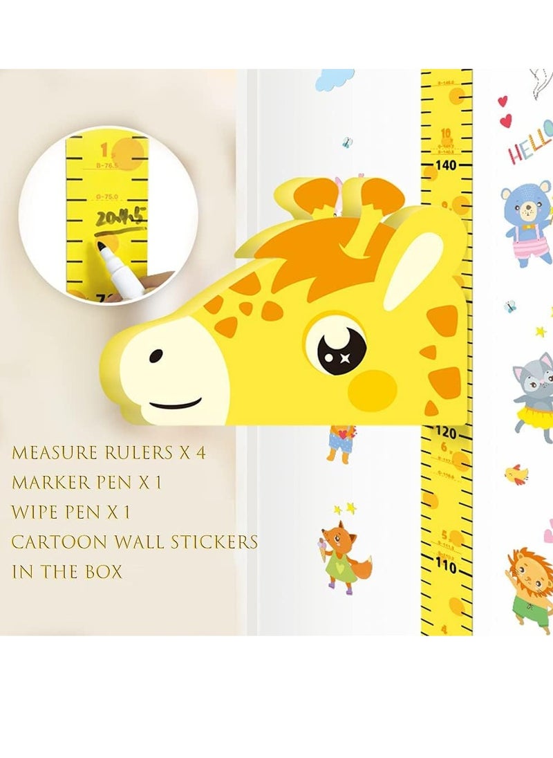 Gonice Children Height Growth Ruler,Removable Adjustable Kids Measuring Chart,Waterproof Hanging Rulers,Cartoon Magnetic,Nursery Wall Decals for Baby Bedroom,Toddler Playroom (yellow giraffe)  - Image 2