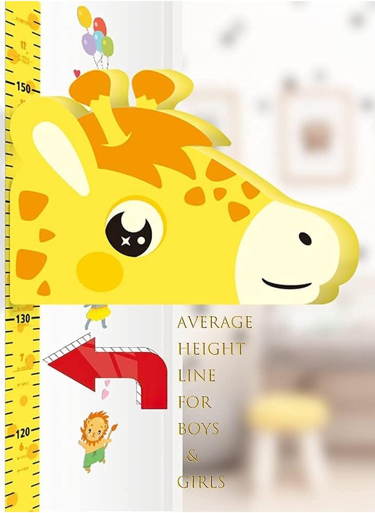 Gonice Children Height Growth Ruler,Removable Adjustable Kids Measuring Chart,Waterproof Hanging Rulers,Cartoon Magnetic,Nursery Wall Decals for Baby Bedroom,Toddler Playroom (yellow giraffe)  - Image 3