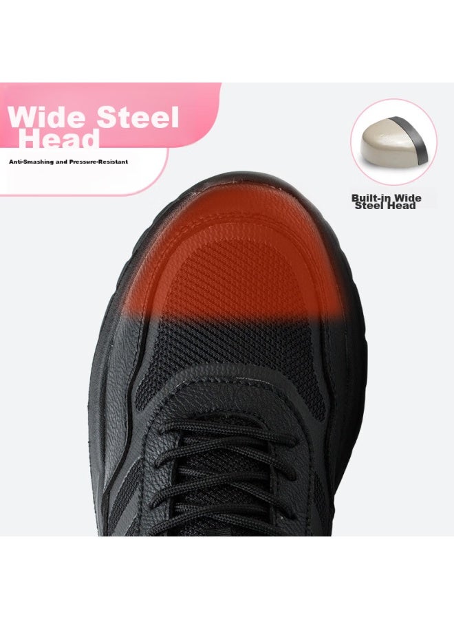 Old housekeeper Laoguanjia Women'S Safety Shoes, Small Size, Lightweight, Breathable, Steel Toe, Anti-Smashing, Anti-Puncture, Work Functional Safety Shoes 6078 37 - Image 4