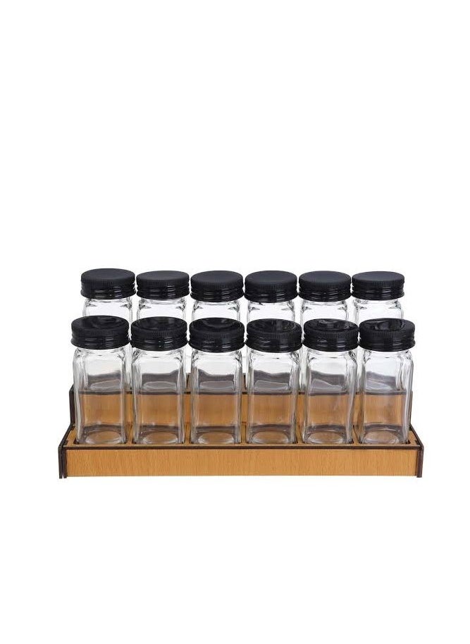 Generic - Spice Set 12 Jars with Stand and stickers - Image 1