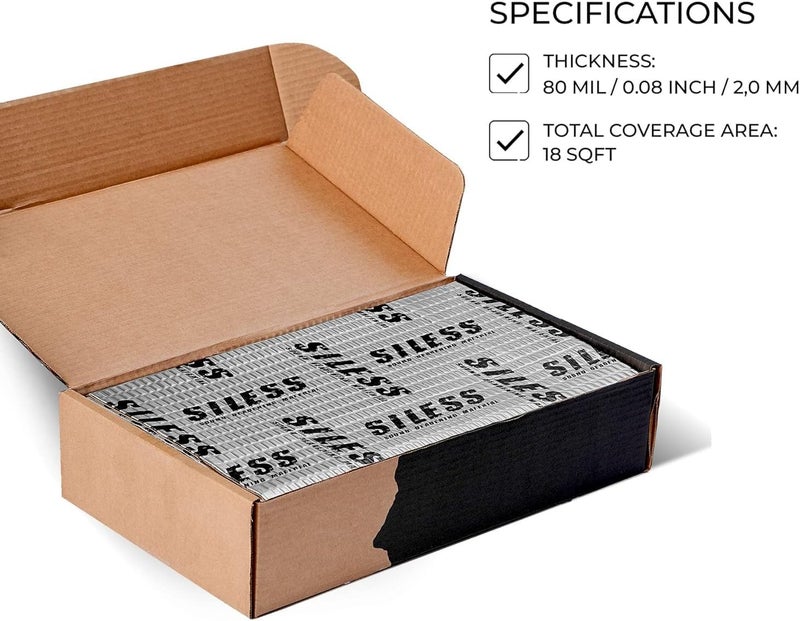 Siless 80 mil (2mm) 18 sqft Car Sound Deadening Mat - Butyl Automotive Sound Deadener - Image 3