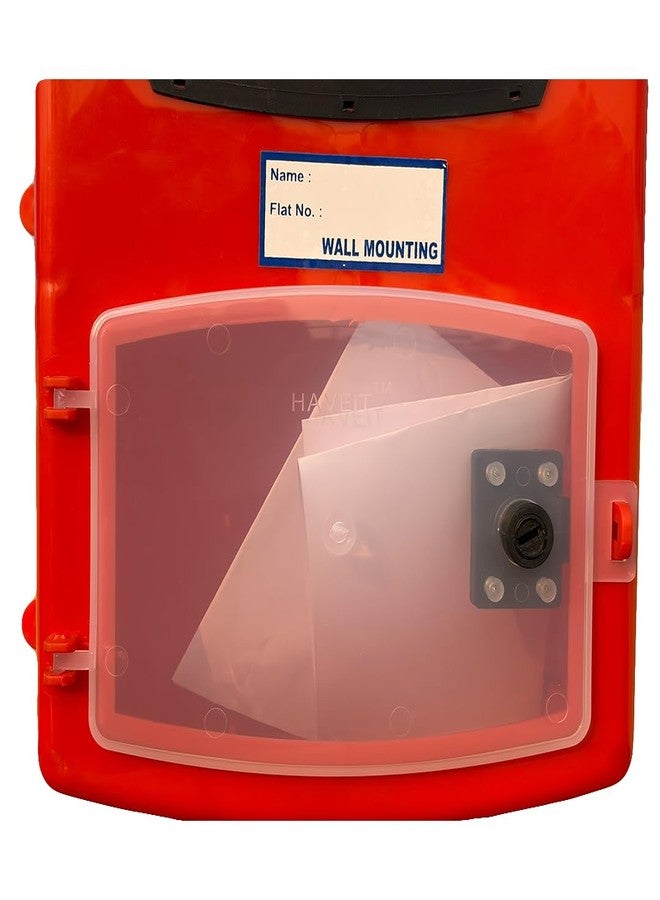 HaveIt® Front Door Wall Mounted Heavy Plastic Suggestion Box for Home/Offices/Colleges/Institutions/Schools with Lock (red Color, 25 cm x 26 cm x 11 cm) - Image 2