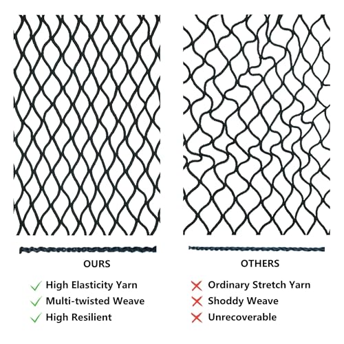 SENYAZON Highly Elastic Cargo Net, Simple Truck Bed Cargo Mesh Organizer, Suitable for Daily Light Loads of Trucks, 4'x4' Stretches to 7'x7' (Single Layer) - Image 4