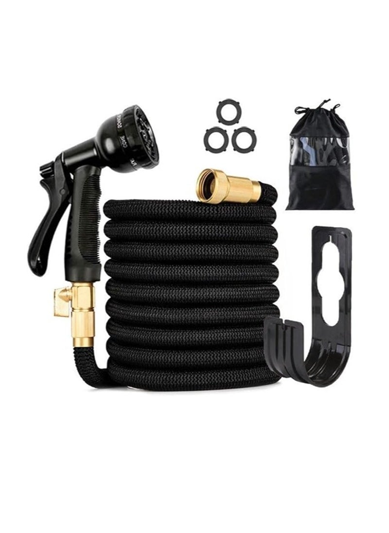 Cool Baby COOLBABY Expandable Garden Hose with 10 Function NozzleLeakproof Retractable Garden hose for Car Washing Garden Plants Watering Pets Shower Floor Cleaning (Black 50FT)  - Image 1