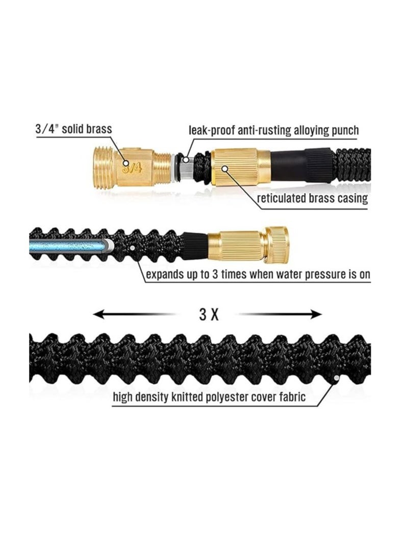 Cool Baby COOLBABY Expandable Garden Hose with 10 Function NozzleLeakproof Retractable Garden hose for Car Washing Garden Plants Watering Pets Shower Floor Cleaning (Black 50FT)  - Image 4
