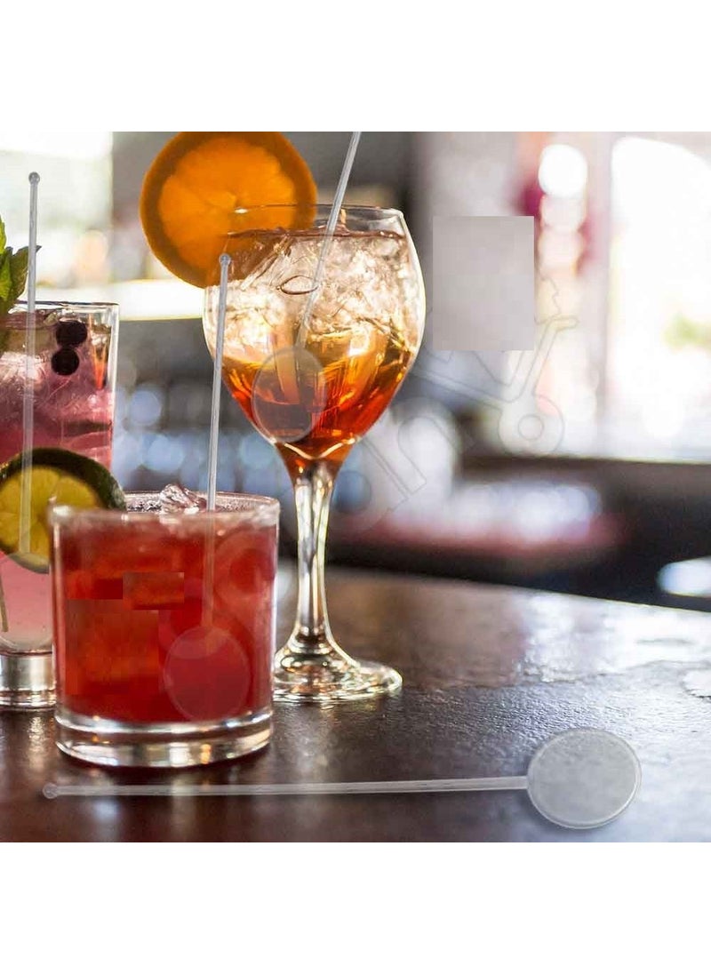 Private Label - Plastic Cocktail Stirrer Transparent Round Stick Spoon 100 Pieces - Image 1