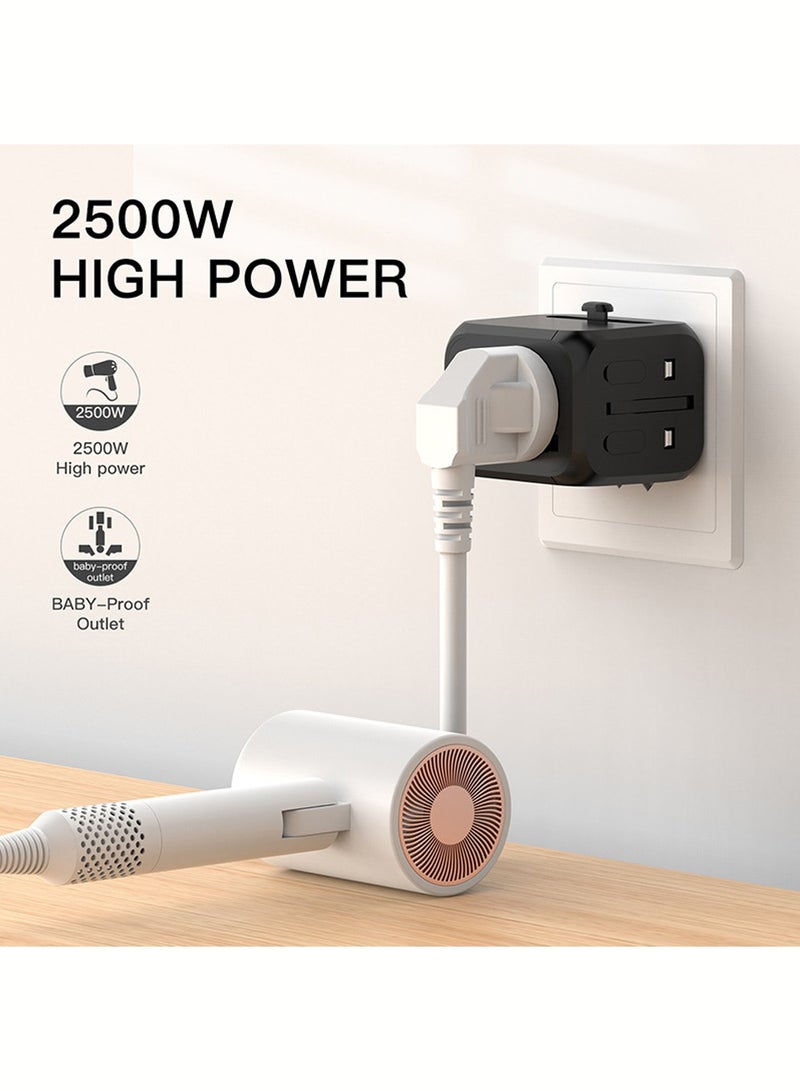 X-level 8in1 Multi Universal World Travel Adapter Socket EU UK US Plug Adapter with USB + 2 Type c Port Travel Plug Adapter Converter - Image 5
