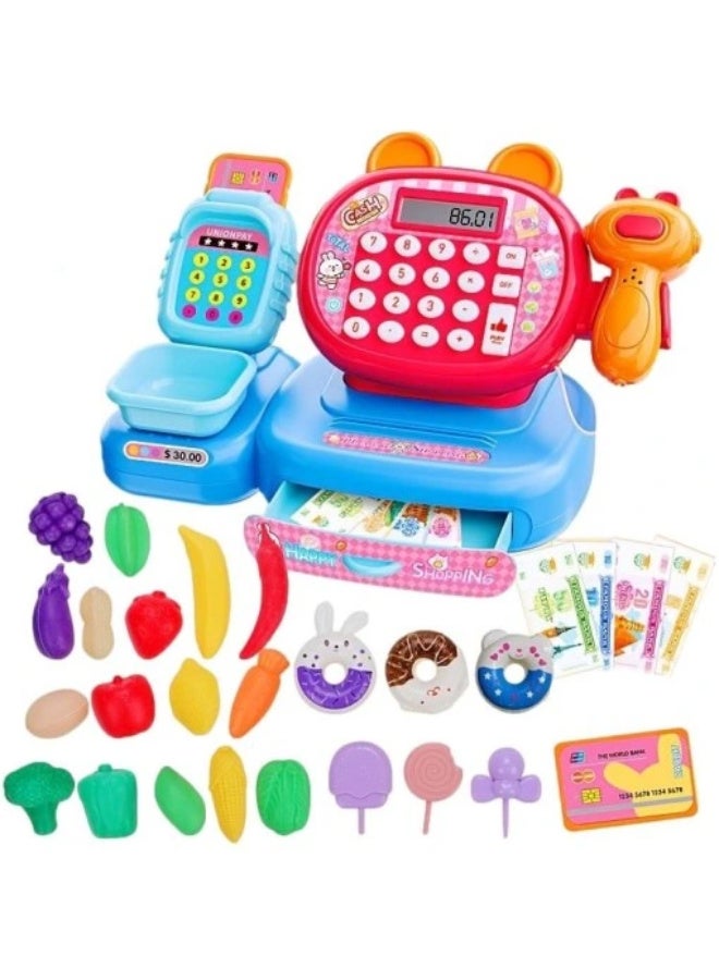 Cashre Gister Cash Register Toy, with Scanner and Accessories, for Children Ages 3 and Up, Assorted Colors - Image 5