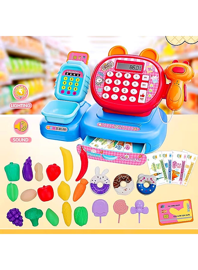 Cashre Gister Cash Register Toy, with Scanner and Accessories, for Children Ages 3 and Up, Assorted Colors - Image 4