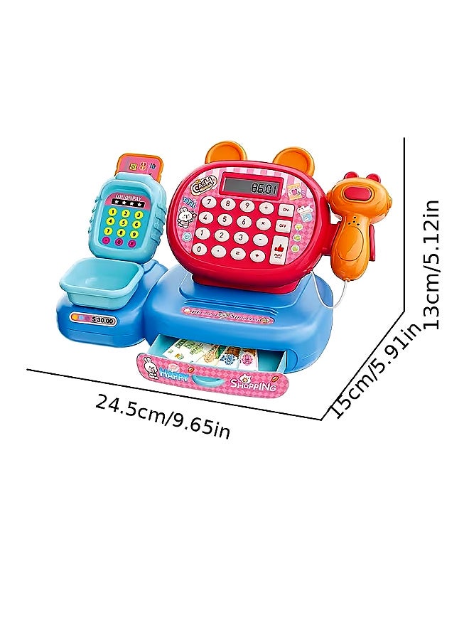 Cashre Gister Cash Register Toy, with Scanner and Accessories, for Children Ages 3 and Up, Assorted Colors - Image 2