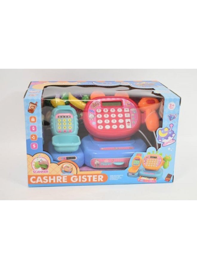 Cashre Gister Cash Register Toy, with Scanner and Accessories, for Children Ages 3 and Up, Assorted Colors - Image 1
