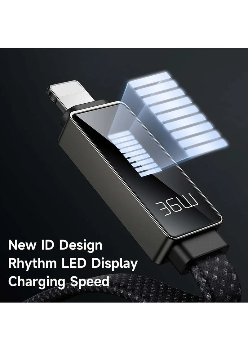 Mcdodo - USB-C to Lightning Cable (1.2m) with Rhythm Screen Display – 36W PD Rapid Charging - Image 1