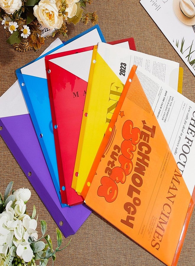 مايتيز مجموعة من 50 جيبًا للمجلدات من مايتيز، مزودة بثلاثة ثقوب، مجلدات بلاستيكية شفافة للمستندات، منظم مجلدات بحجم الرسائل، مجلدات بلاستيكية مع جيوب، فواصل جيوب، غلاف ملف مائل للمكتب (متعدد الألوان). - Image 5