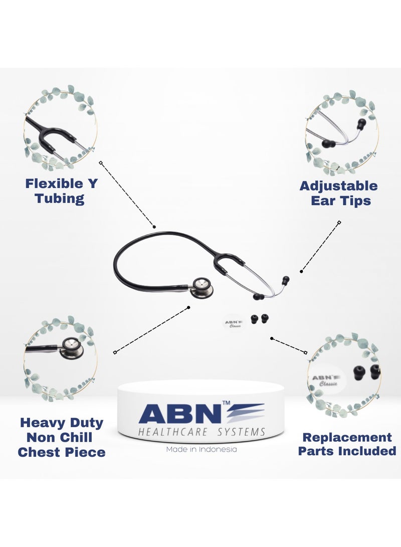ABN سماعة الطبيب الكلاسيكية ABN للبالغين | مناسبة للأطباء والطلاب - بورجوندي - Image 4