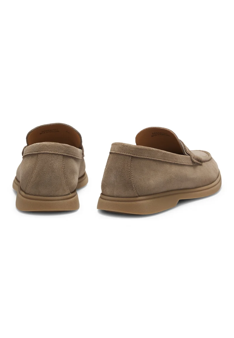 بوس Suede loafers with logo penny trim