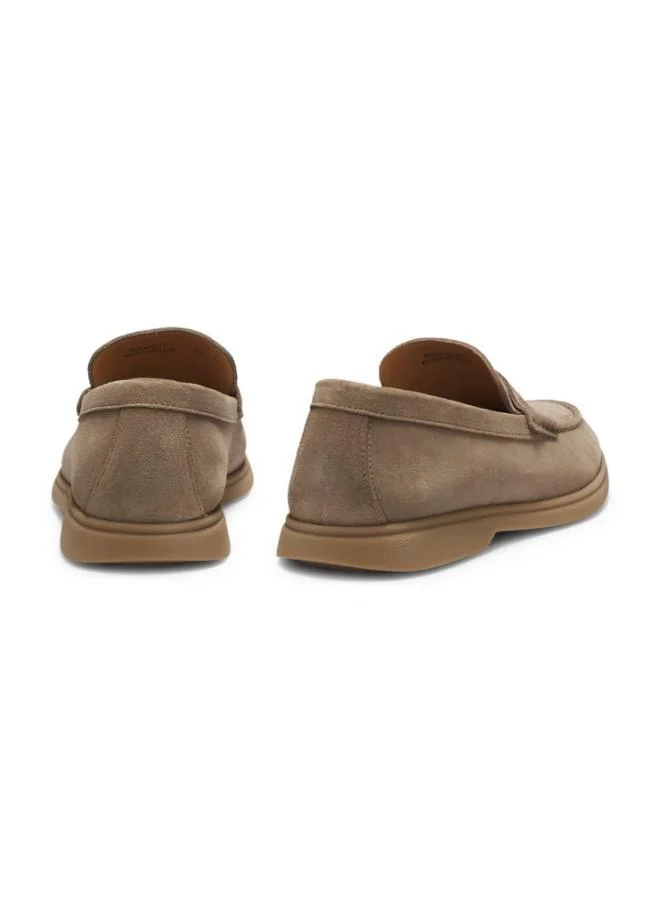 BOSS Beige Suede loafers with logo penny trim for Men | Best Price UAE