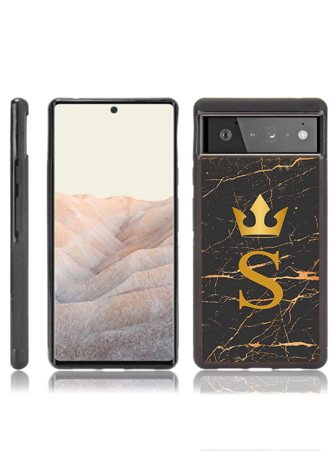 Okteq TPU Protection and Hybrid Rigid Clear Back Cover Case S Letter Marble for Google Pixel 6  - Image 1