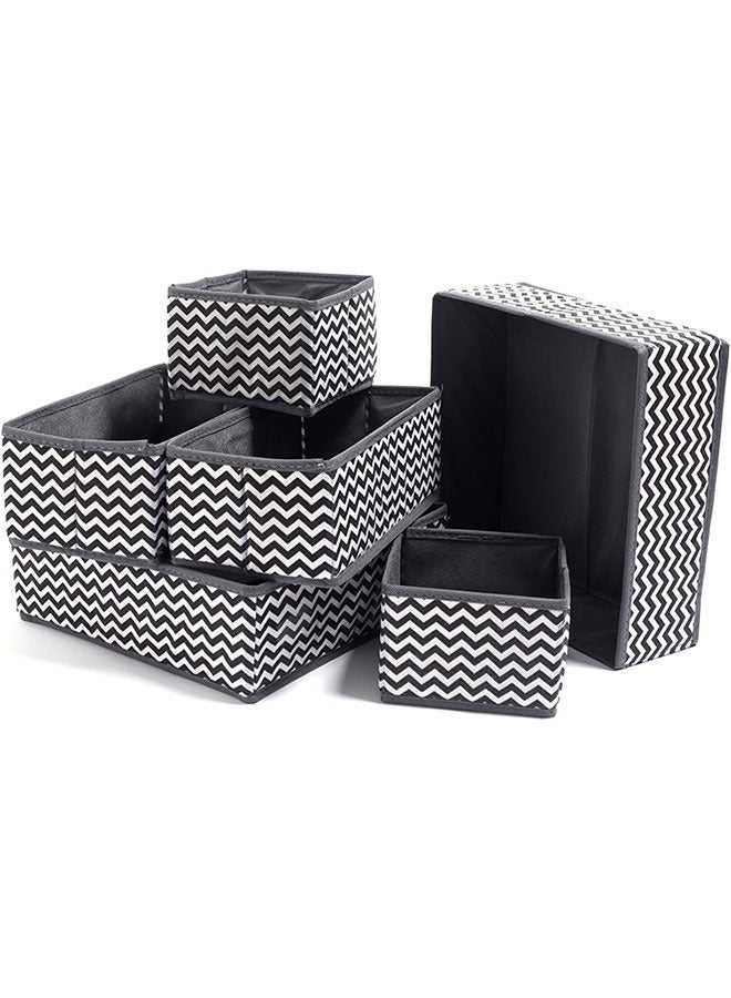 HOMESTAR 6 Pack Wardrobe Organiser Dividers Drawer Organizers Foldable Cabinet Closet Underwear Basket Cubes Containers Storage Boxes for Storing Clothes,Socks, Ties - Image 1