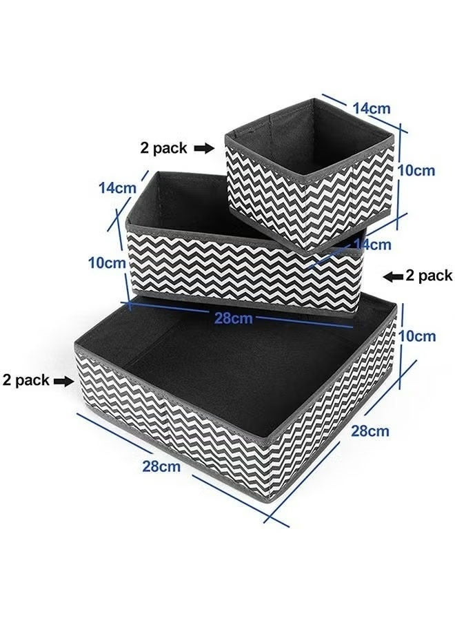 HOMESTAR 6 Pack Wardrobe Organiser Dividers Drawer Organizers Foldable Cabinet Closet Underwear Basket Cubes Containers Storage Boxes for Storing Clothes,Socks, Ties - Image 2