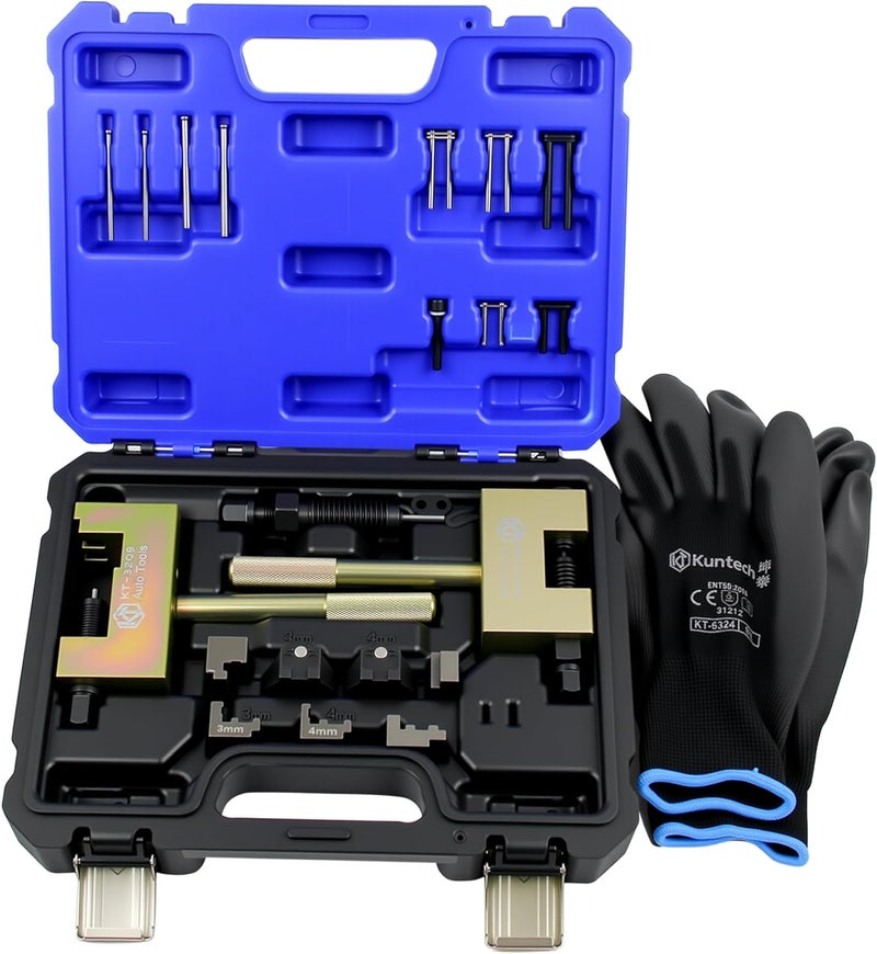 Kuntech Engine Timing Chain Removal Installer Tool Kit for Mercedes Benz M271 M272 M273 M274 M276 with Carrying Case & Gloves - Image 1