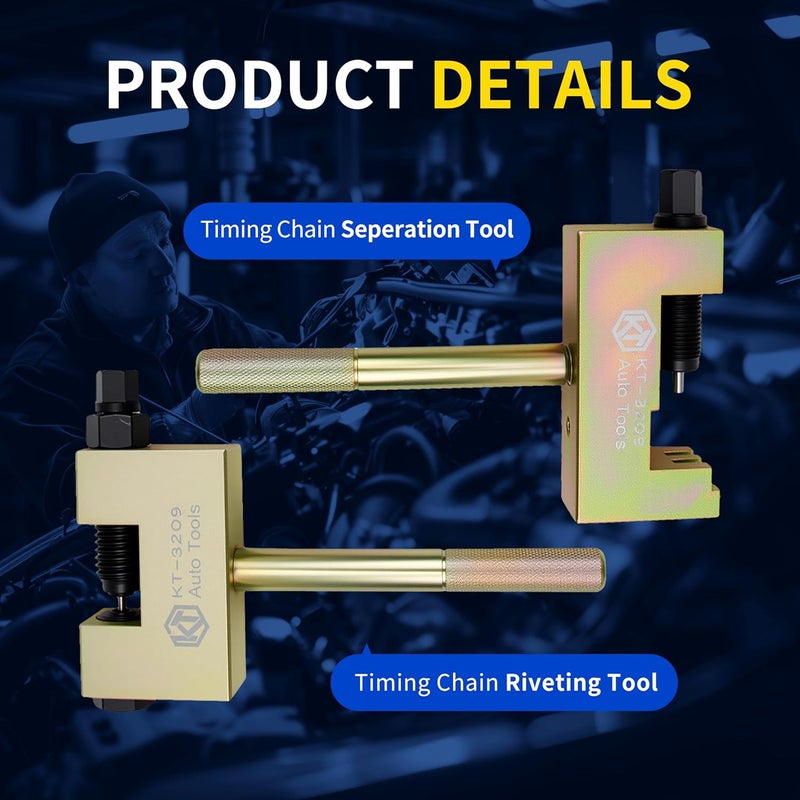 Kuntech Engine Timing Chain Removal Installer Tool Kit for Mercedes Benz M271 M272 M273 M274 M276 with Carrying Case & Gloves - Image 5