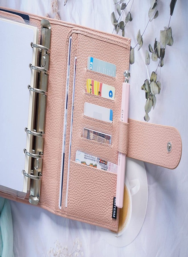 Moterm A6 Luxe Rings Planner - Genuine Leather Binder Organizer (30mm Ring, Pebbled-Dusty Rose) - NOT a Standard A6 - Image 4