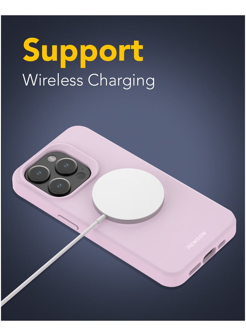 Remson Mag-X Magnetic Hybrid Protective Silicone Case  Compatible for iPhone 15 Pro Max 6.7 inches - Pink - Image 3