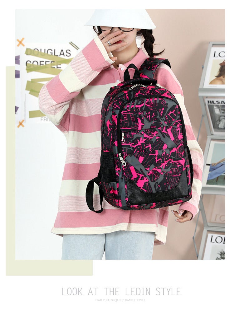 AUTOYSUR مجموعة حقيبة ظهر مدرسية مكونة من 3 قطع، حقيبة كتب كبيرة السعة مع حقيبة كروس وحقيبة أقلام، حقيبة ظهر خفيفة الوزن ومتينة، حقيبة مدرسية يومية كاجوال للطلاب الأولاد والبنات والمراهقين (أرجواني) - Image 4