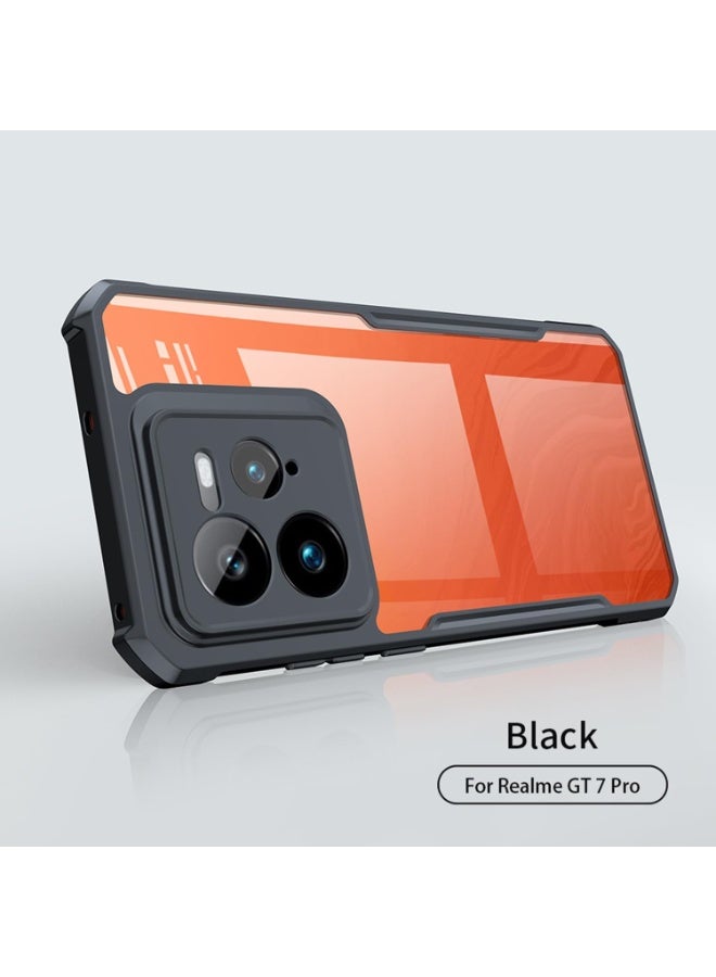 Case Compatible with Realme GT 7 Pro, [Droproof] [Sweat-Proof] [Fingerprint-Proof] Shockproof Protective Phone Case -Black