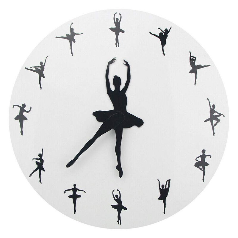 Timelike Ballerina Wall Clock Ballet Dancing Hanging Decor Clock Dancer Home Decor Gift