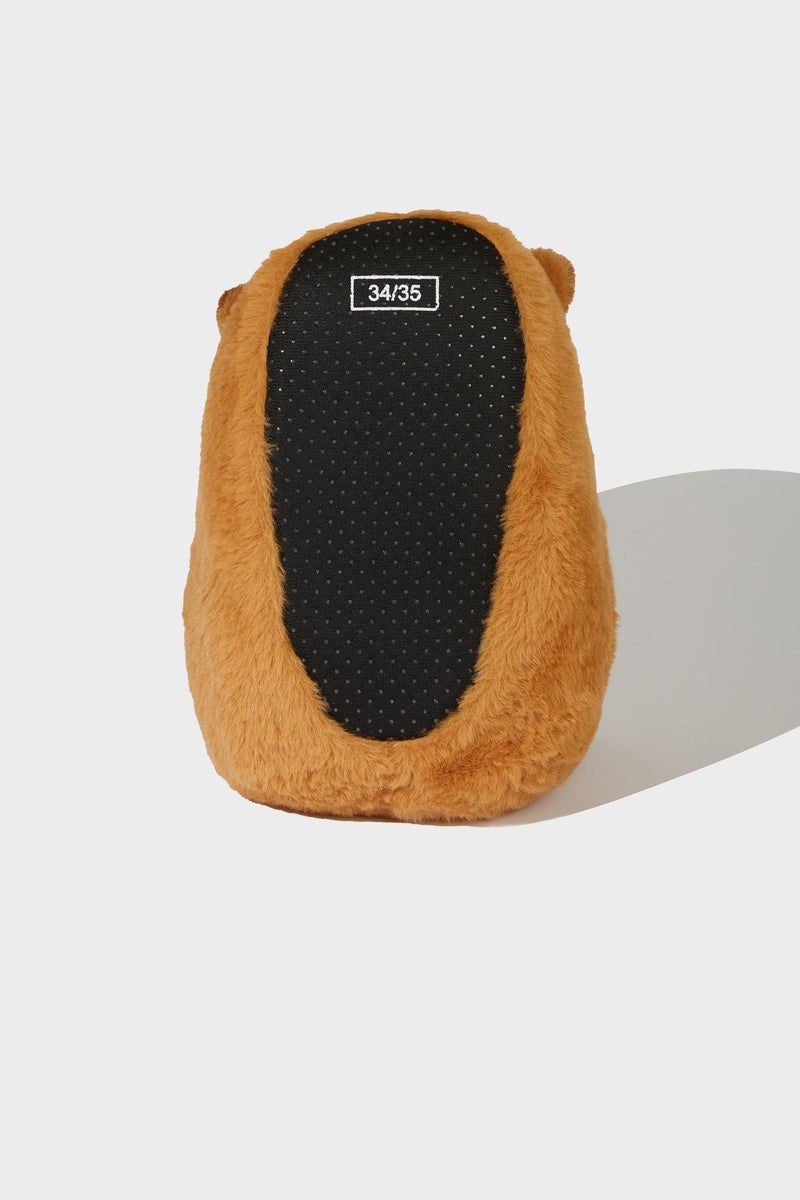 DeFacto Brown Girl Girl Beaver Themed Flat Sole Home Slippers Casual - Image 5