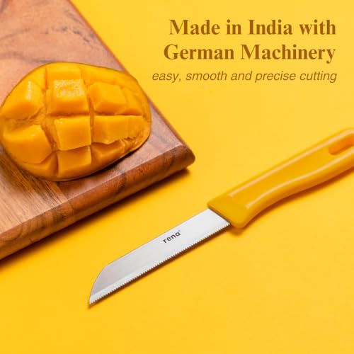 rena 10 Piece 110 mm Serrated Kitchen Knife Set Sharp Stainless Steel Knife Set for Kitchen Use, for Fruits, Vegetables, Bread. Rust Resistant, Dishwasher Safe, Durable & Long Lasting - Image 4