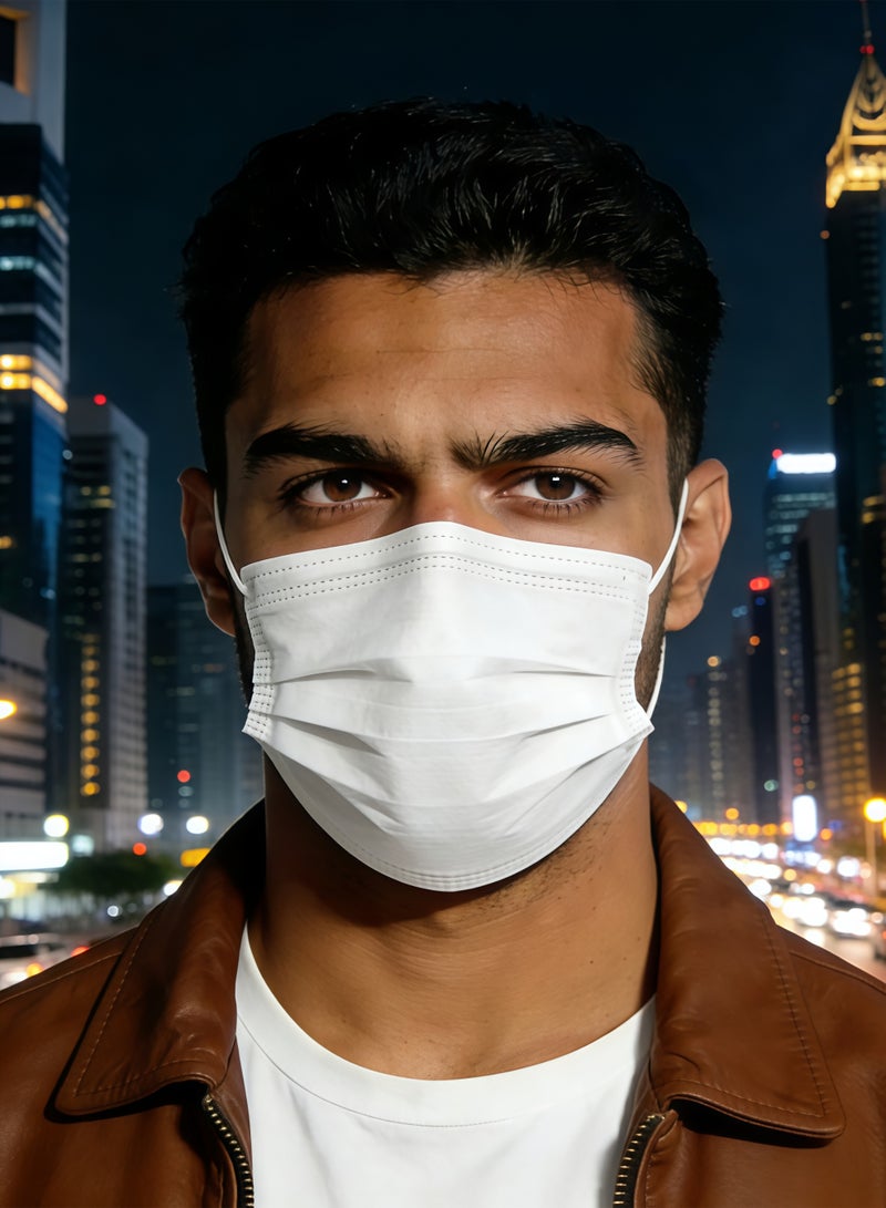 100-Piece White Disposable Face Masks, Individually Packaged, Boxed, 4-Ply Thickened - Image 2