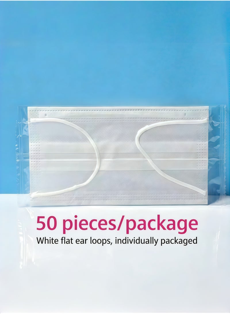 100-Piece White Disposable Face Masks, Individually Packaged, Boxed, 4-Ply Thickened - Image 4