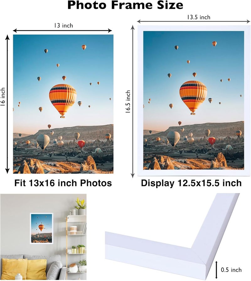 JCJMY 22x30 إطار صور بمقاس 22x24 مع ورقة زخرفية، لعرض الصور بمقاس 18x24 مع أو بدون ورقة زخرفية، إطار كبير للتعليق على الحائط بمقاس 22x24. - Image 3