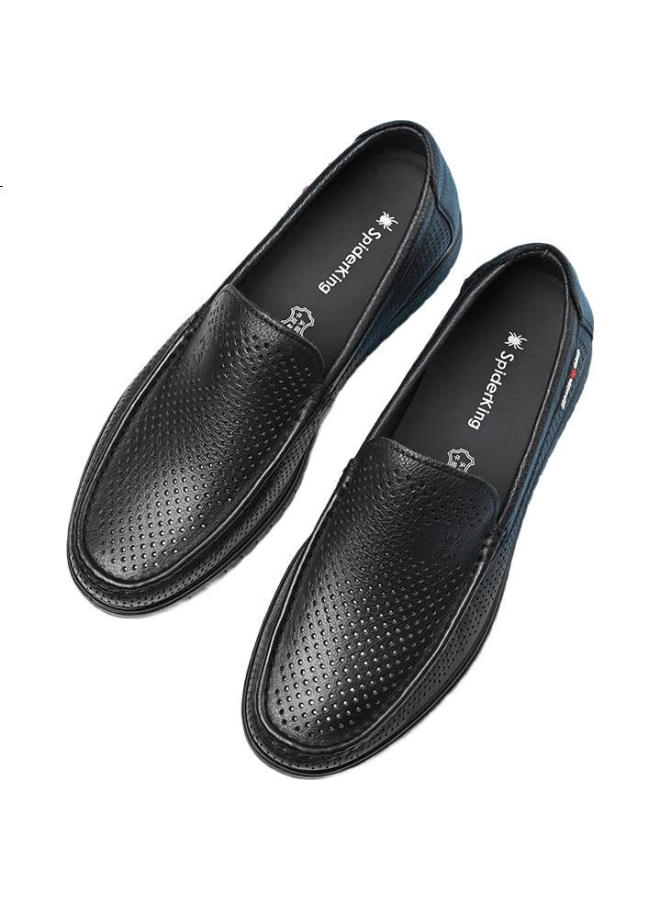 Spider King Men'S Hollow Out Casual Shoes Summer Breathable Loafers Lightweight Comfortable Slip-On Leather Shoes Hollow Out Summer Style Size 43 - Image 3