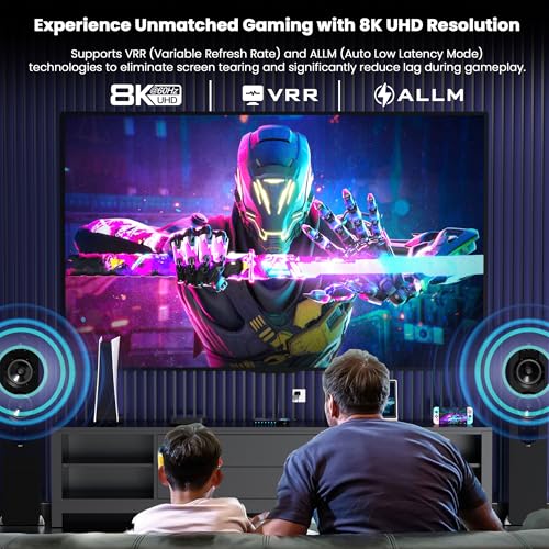 JCHICI HDMI Switch 5 in 1 Out 8K60Hz 4K120Hz HDMI 21 Switcher Splitter with Remote AutoSwitching Supports HDCP 23 HDR10 Dolby Vision 3D VRR Compatible with PS5XboxPCBluray Player - Image 3