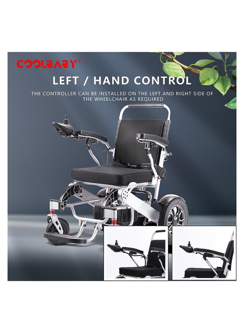 Cool Baby COOLBABY Lightweight Folding Electric Wheelchair Intelligent Aluminum Alloy Four-wheel Drive Power Not Slip Wheelchairs - Image 2