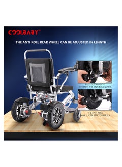Cool Baby COOLBABY Lightweight Folding Electric Wheelchair Intelligent Aluminum Alloy Four-wheel Drive Power Not Slip Wheelchairs  - Image 4