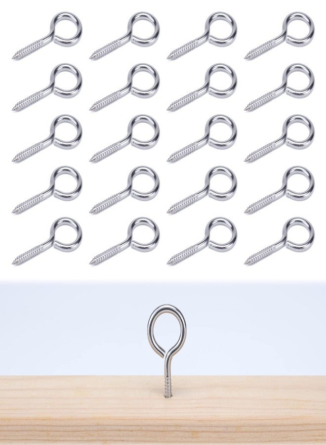 Muzata 20Pack T316 Stainless Steel Eye Shape Screws Heavy Duty Screw Eyes for Metal Hook, Wood Terminal Ring Eyelet Hooks Hammock Stand Self Tapping Screws, M4 Eye Bolt CN22 HN2 - Image 1