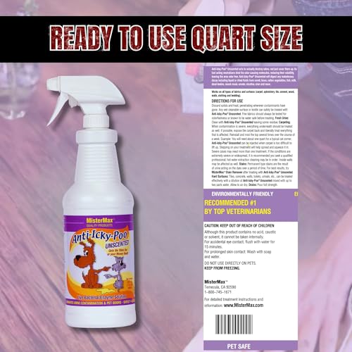 Mister Max Unscented Anti Icky Poo Odor Remover, Quart Size - Image 3