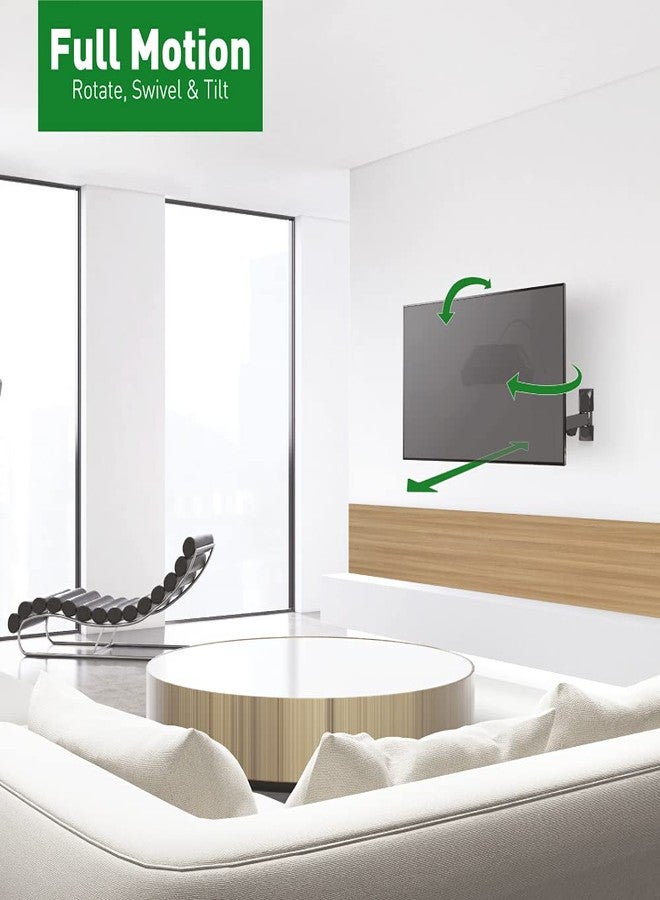 Barkan TV Wall Mount, 13-43 inch Full Motion Articulating - 3 Movement Flat/Curved Screen Bracket, Holds up to 55 lbs, Patented, Fits LED OLED LCD, 2300.B - Image 2