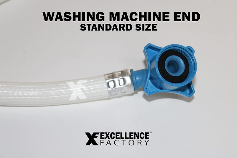 EXCELLENCE FACTORY EXCELLENCE FACTORY Flexible PVC Washing Machine Pipe For Fully Automatic Top Load Front Loading Washing Machine Inlet Pipe Water Inflow Hose Tube With Universal Tap Connector Adapter 2 Meter - Image 5